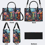 The World Of Mushrooms - Leather Handbag
