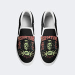 Unisex Horror Skull Print - Slip On Shoes