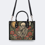 Mushroom Skeleton Lovers Print Handbag Factory Direct Sales