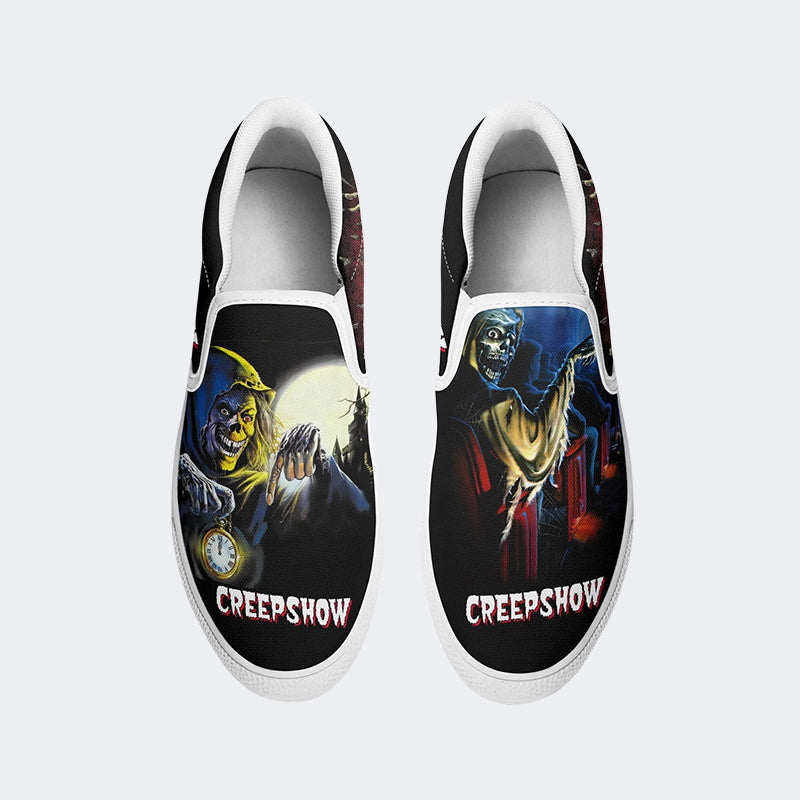 Horror Movie Vintage Graphic Print - Slip On Shoes