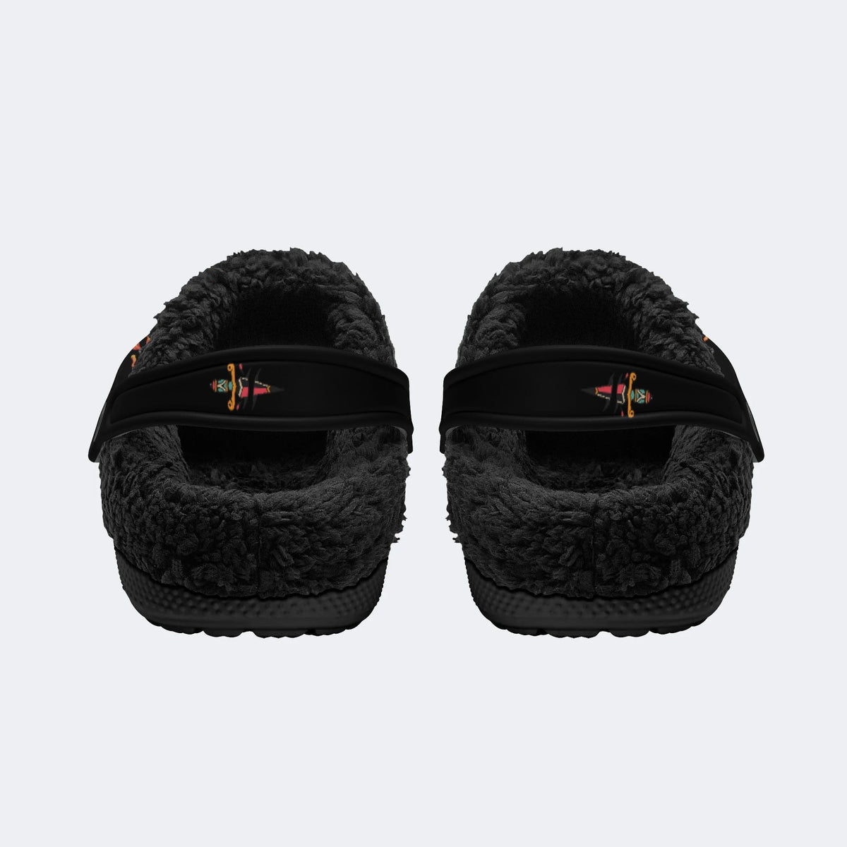 Skull&CD Print - Fur Lined Slippers/Sandals