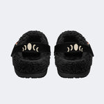 Moth And Leaf Print - Fur Lined Slippers/Sandals
