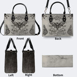 Vintage Death Moth Print - Leather Handbag
