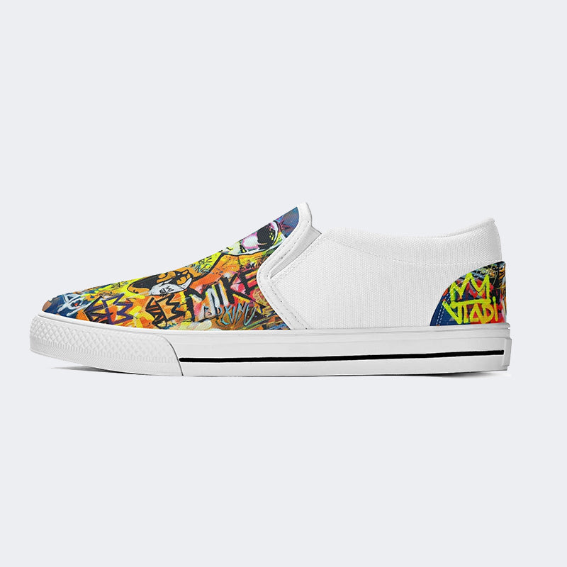 Unisex Boxer Graffiti Kunstdruck - Slip On Schuhe 