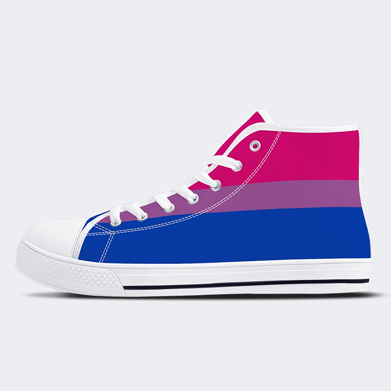 Chaussures montantes en toile avec drapeau de la fierté bisexuelle