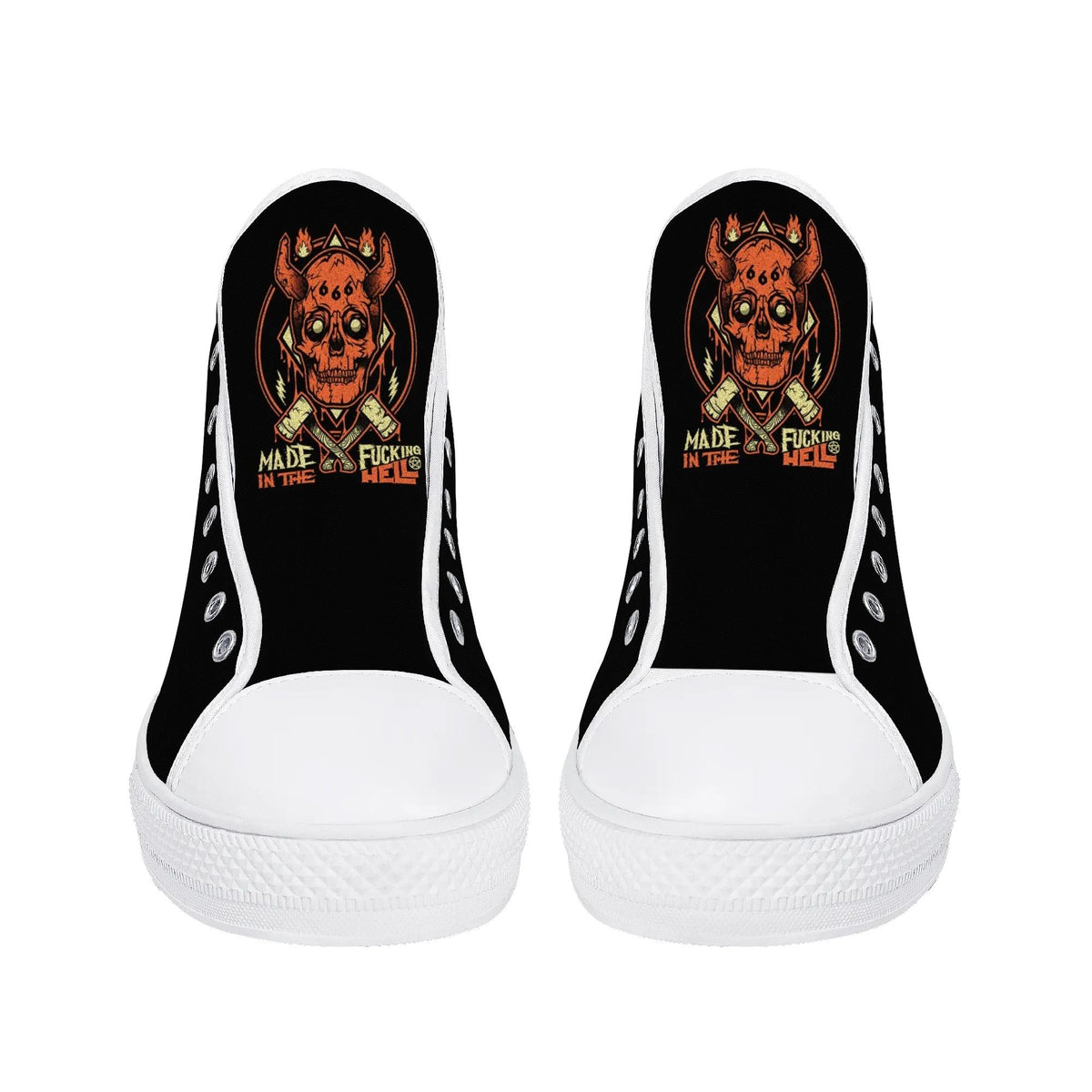 Unisex Horror Skull Print - High Top Canvas