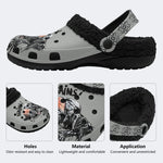 Unisex More Brains Print - Fur Lined Slippers