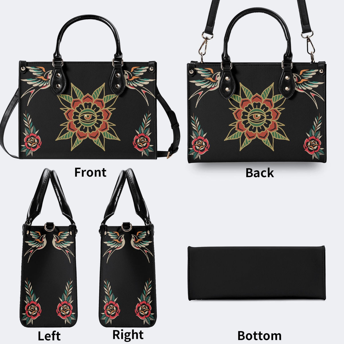 Eyes&Flower Art Print - Handbag