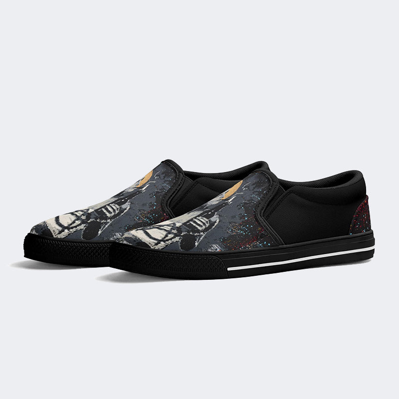 Unisex Retro Graffiti Art Print - Slip On Shoes