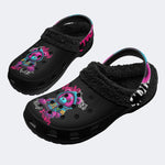 Graffiti Teddy Art - Fur Lined Slippers/Sandals