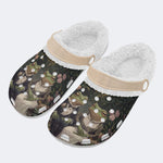 Personalized Couple Name Frog Couple Print - Fur Lined Slippers/Sandals