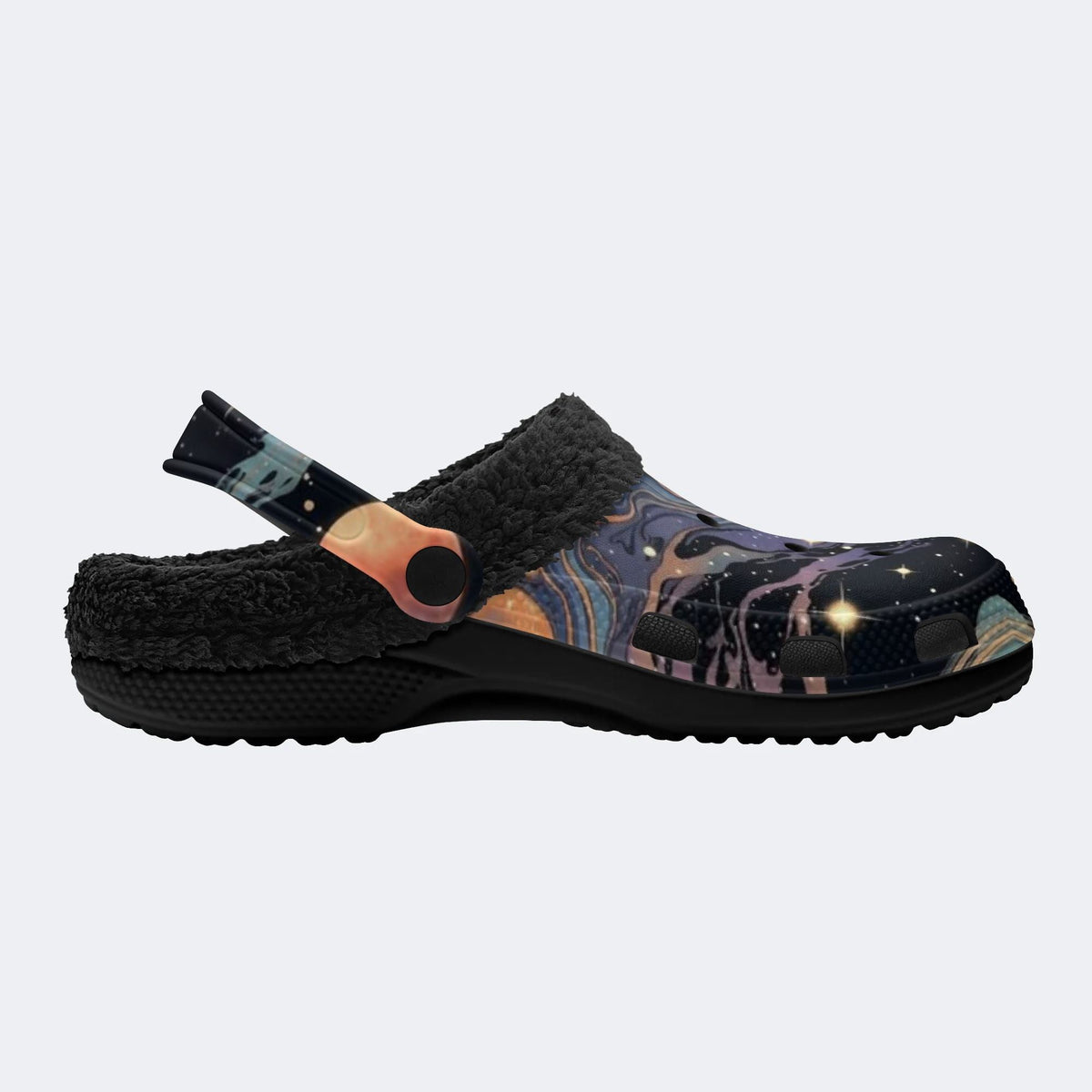 Space Nebula Art - Fur Lined Slippers/Sandals