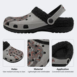 Metal Mecha Print - Fur Lined Slippers/Sandals