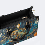 Mystical Astrological Symbols Print - Leather Handbag