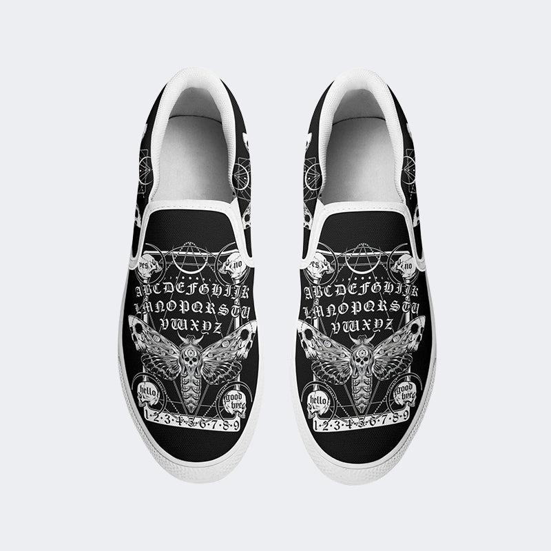 Surreal Death Moth Print - Slip On Shoes