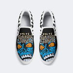 Unisex White Zombie Print - Slip On Shoes