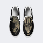 Retro Illustration Wind Leopard And Butterfly Pattern Print - Slip On Shoes