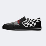 Biker Babe Heart Print - Slip On Shoes