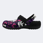 Dark Magenta Skull - Fur Lined Slippers/Sandals