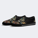 Retro Dark Mushroom Eyes Halloween Print - Slip On Shoes