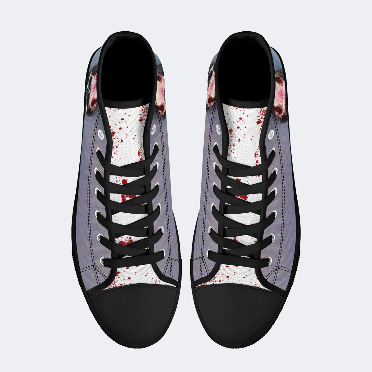 Unisex Demon Skeleton Graffiti Print - High Top Canvas