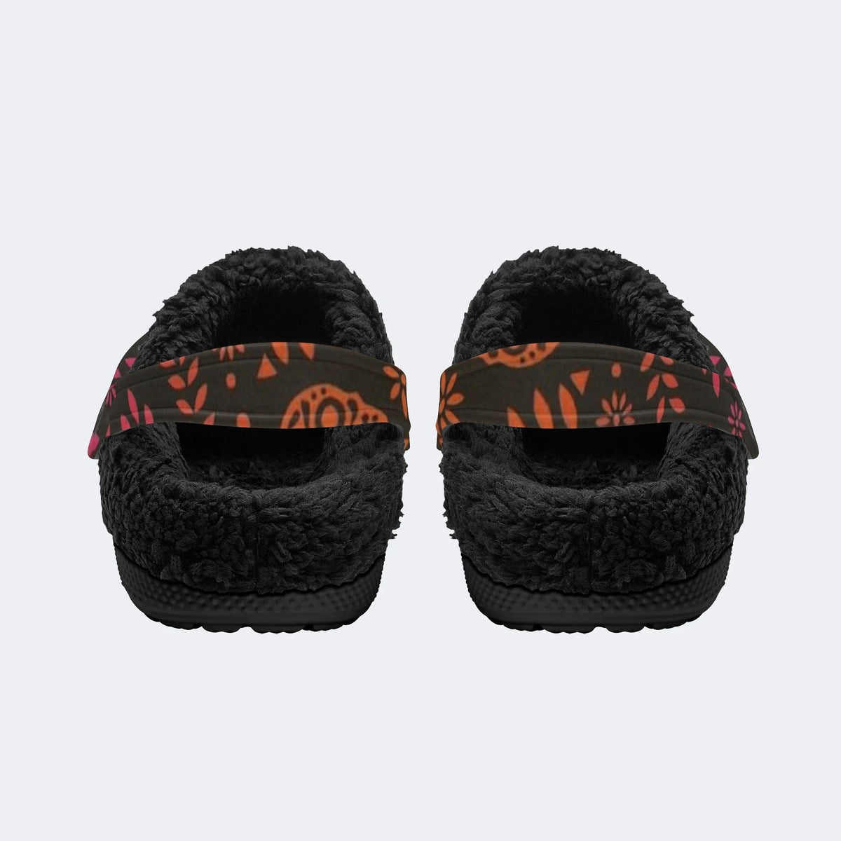 Floral Sugar Skull - Fur Lined Slippers/Sandals