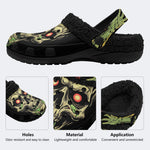 Gothic Dark Zombie Skull Toxic Slime - Fur Lined Slippers/Sandals