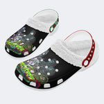 Horror Movie Vintage Print - Fur Lined Slippers/Sandals