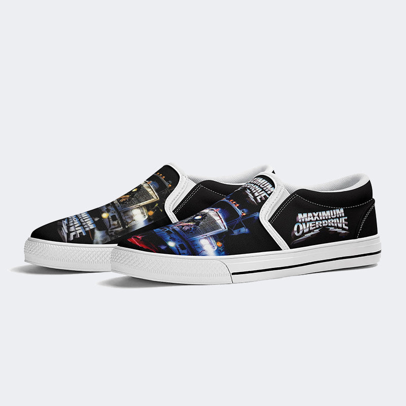 Vintage Graphic Print - Slip On Shoes