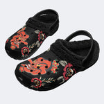 Tenggu Mask Print - Fur Lined Slippers/Sandals