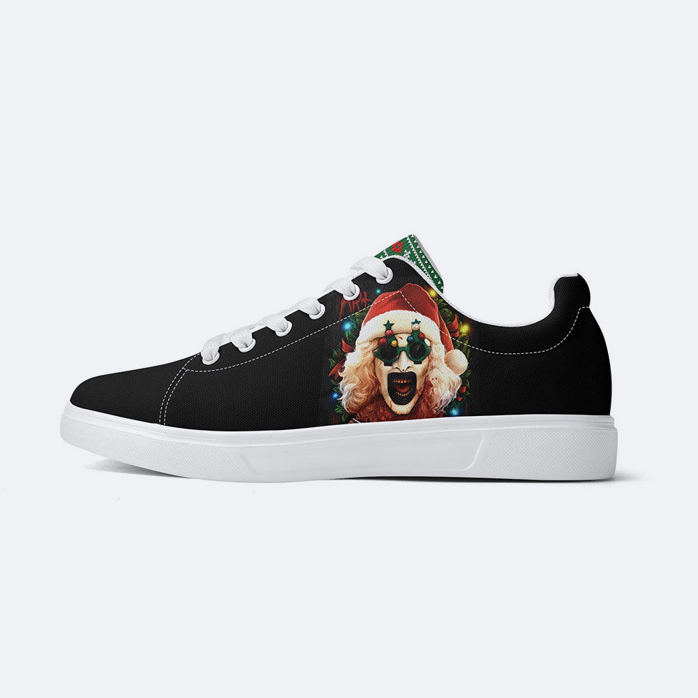 Horror Santa Claus Ghostface Print - Skateboard Sneakers