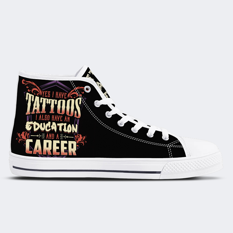 Unisex Tattoos Druck - High Top Canvas