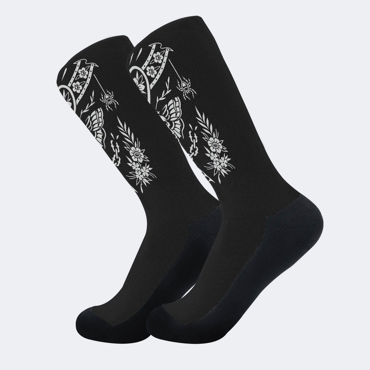 Death Moth Vintage Print - Crew Socks