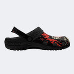 Gothic Occult Black Cat Spell Book Pentagram - Fur Lined Slippers/Sandals