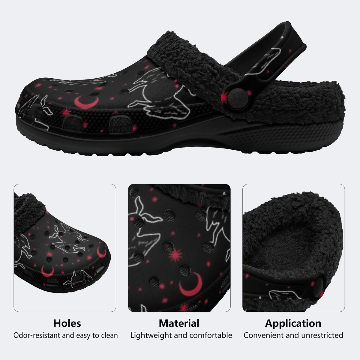 Spooky Witch Star‑Fur Lined Slippers Sandals