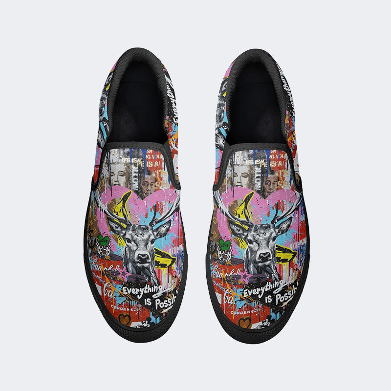 Everything Is Possible Print - Slip On Shoes