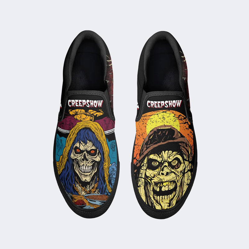 Horror Print Skull Unisex - Slip On Shoes