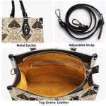 Moths Pattern Print - Leather Handbag