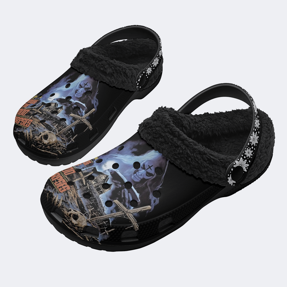 Horror House Of 1000 Corpses Print - Fur Lined Slippers/Sandals