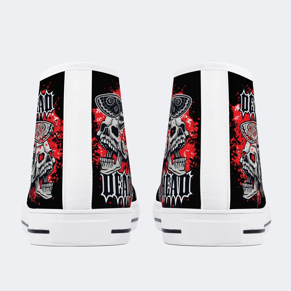 Personalized Surreal Death Moth&Skull Name - High Top Canvas