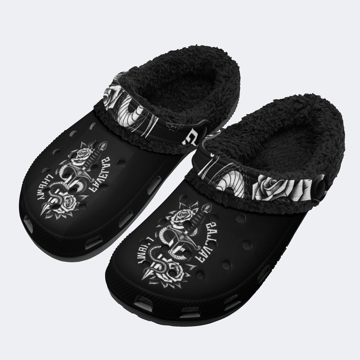Spooky Dagger Snake - Fur Lined Slippers/Sandals