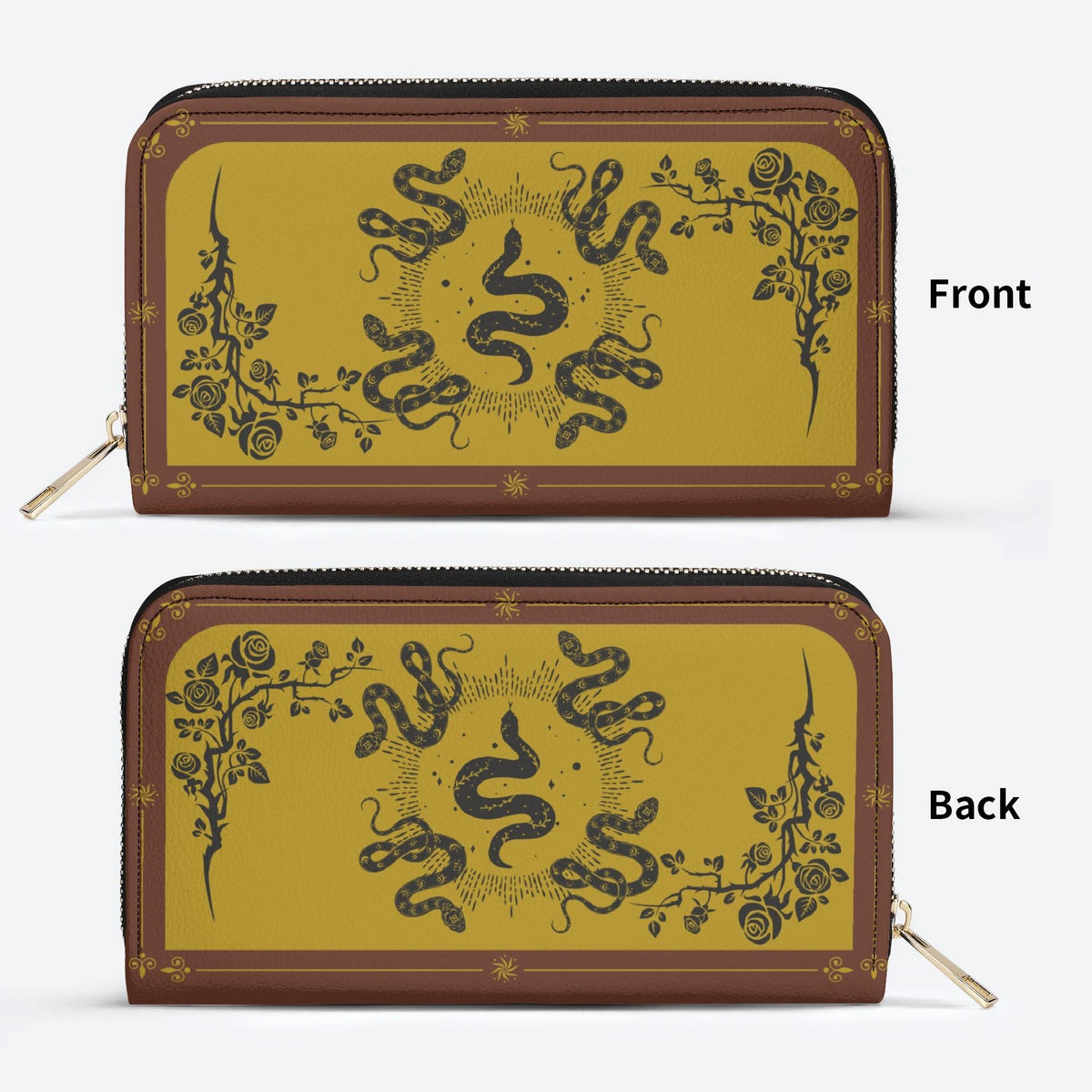 Inscribed Viper Print - Leather Wallet