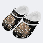 Cat Loaf Unisex Vintage - Fur Lined Slippers/Sandals