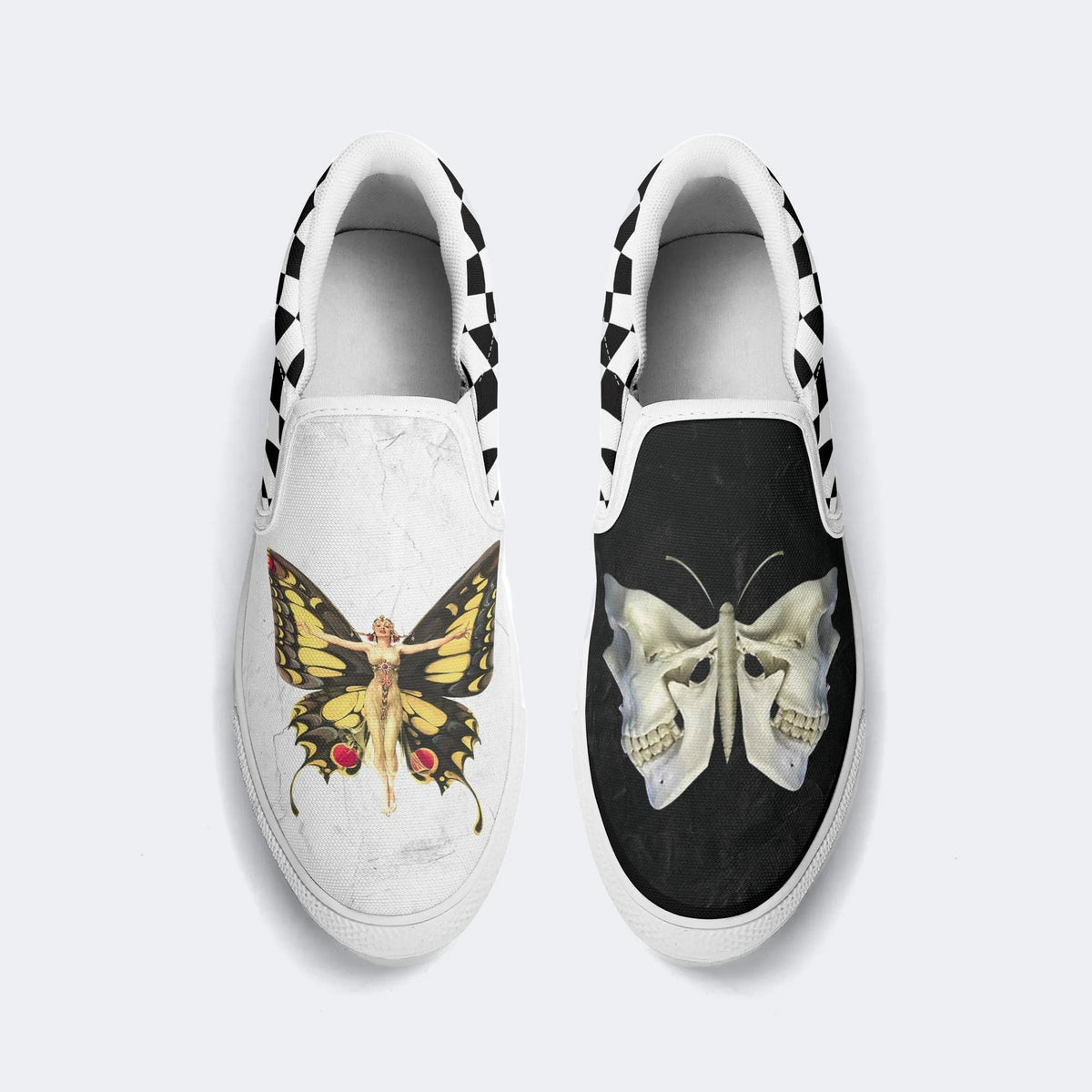 Unisex Butterfly&Moth Print - Slip On Shoes