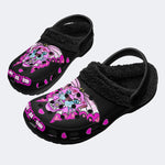 Pink Panther Print - Fur Lined Slippers/Sandals