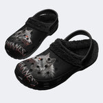 Gothic Blood Wolf - Fur Lined Slippers/Sandals
