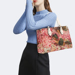 Roses of Heliogabal Print - Leather Handbag