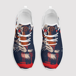 Sneakers aus Mesh-Strick mit Tiger-Print 