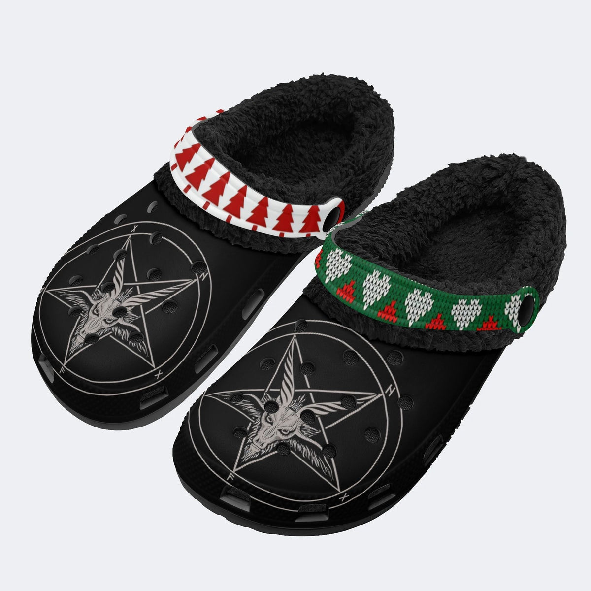 Horror Devil Print - Fur Lined Slippers