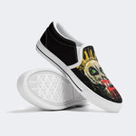 Unisex Graffiti Skull Print - Slip On Shoes